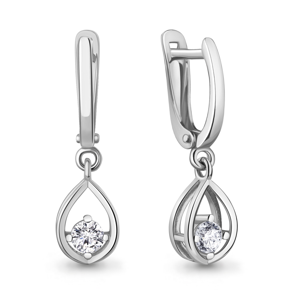 401006А Серьги из Серебра с фианитами