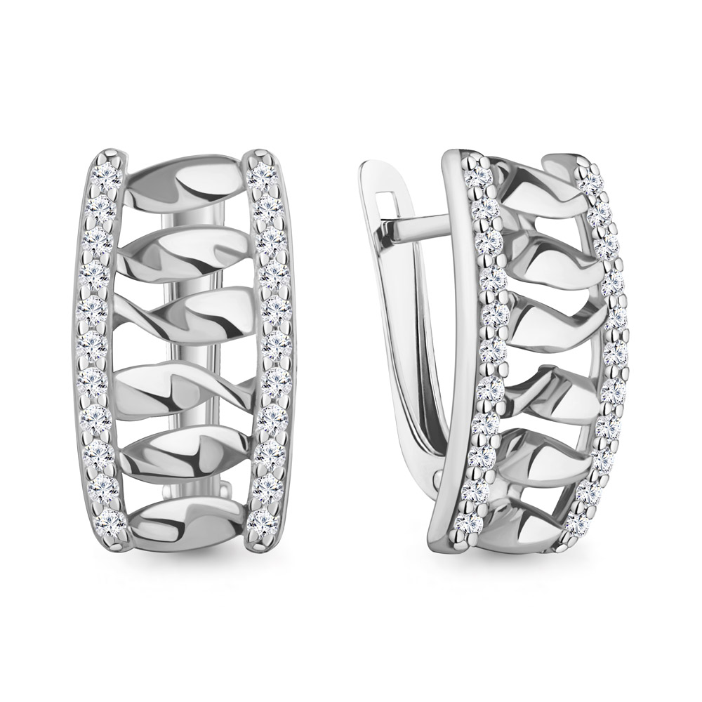 401014А Серьги из Серебра с фианитами