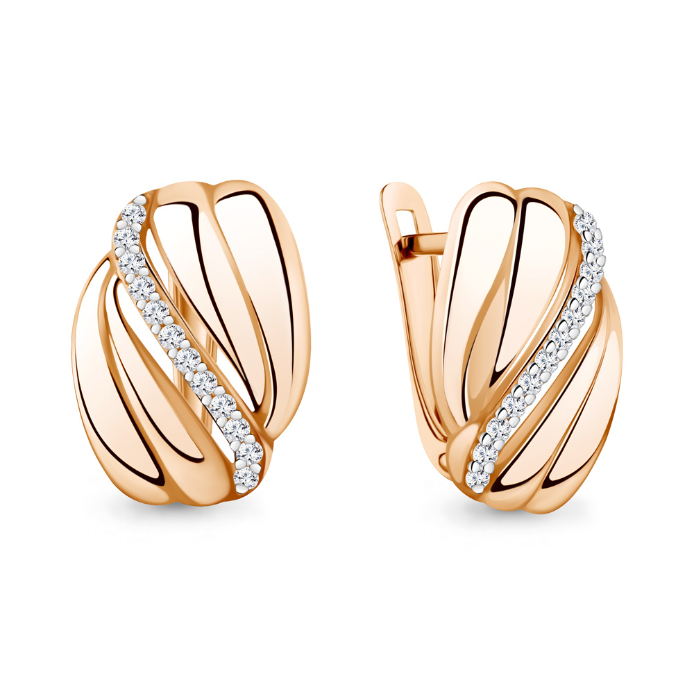 401021А Серьги из Золота с фианитами