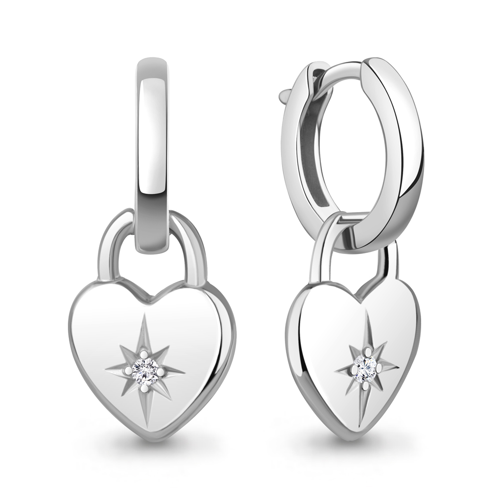 401032А Серьги из Серебра с фианитами