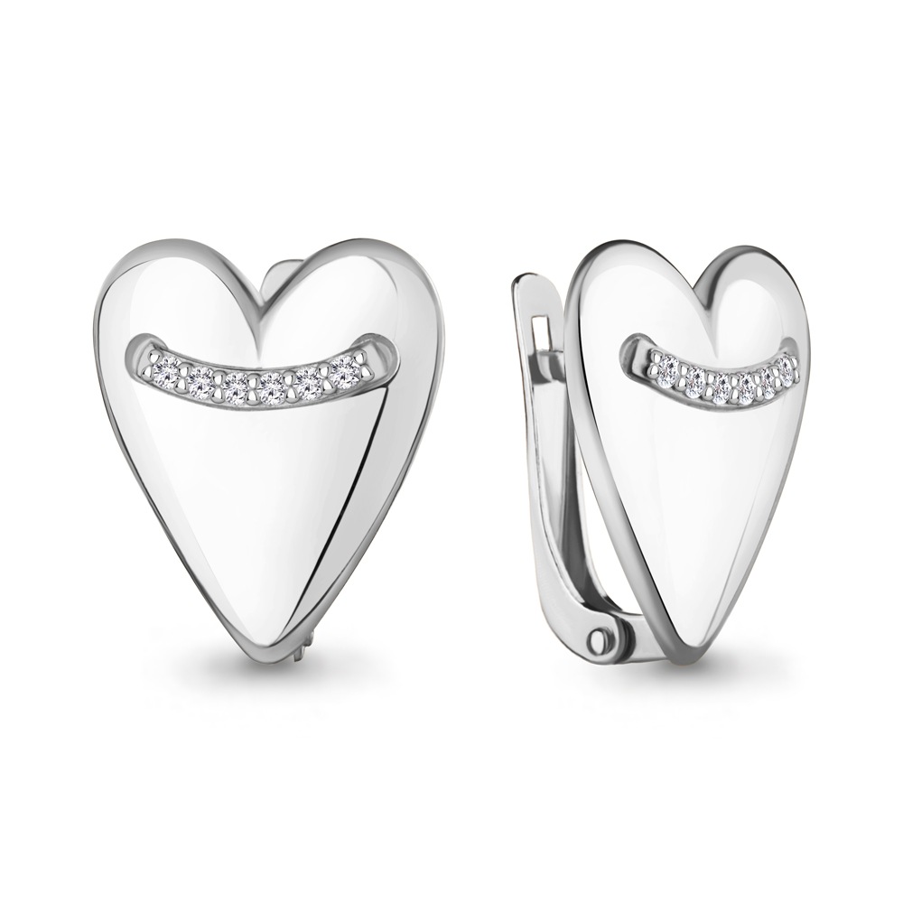 401036А Серьги из Серебра с фианитами