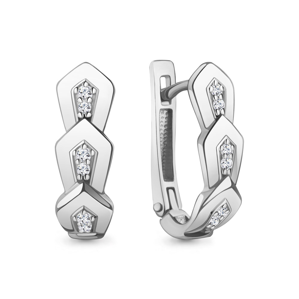 401040А Серьги из Серебра с фианитами