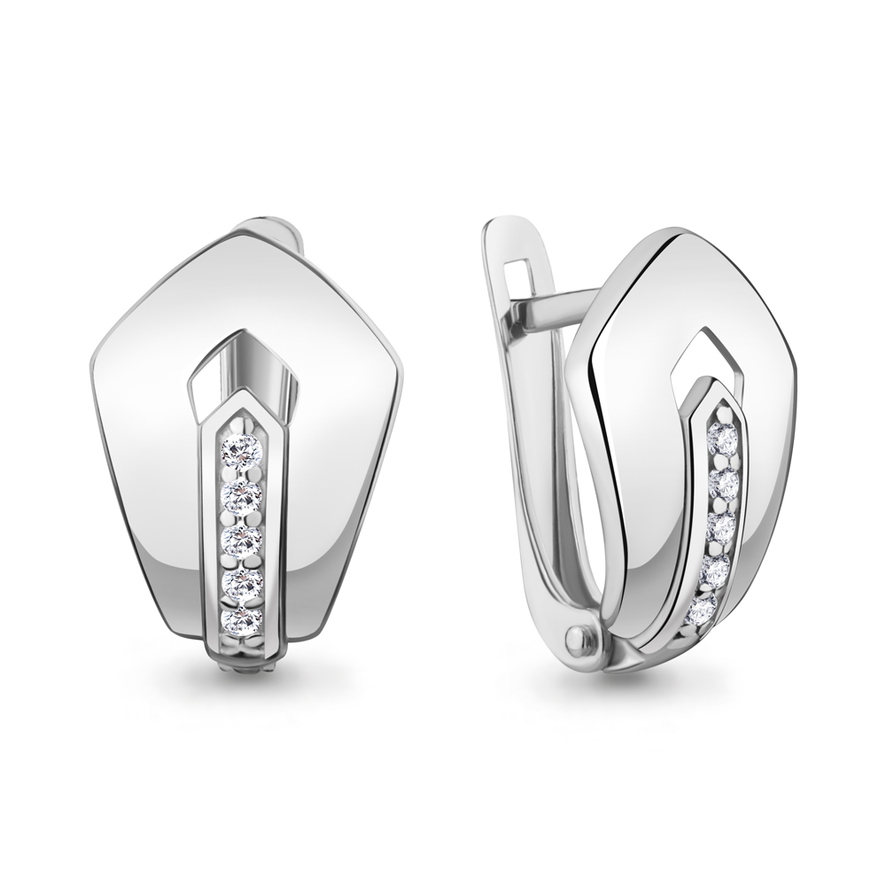 401043А Серьги из Серебра с фианитами