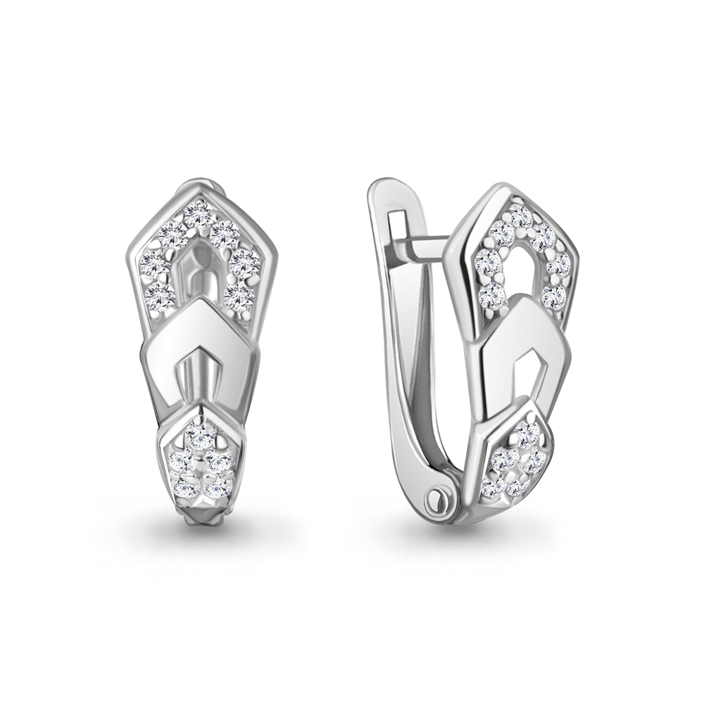 401044А Серьги из Серебра с фианитами