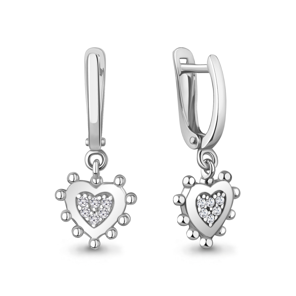 401053А Серьги из Серебра с фианитами