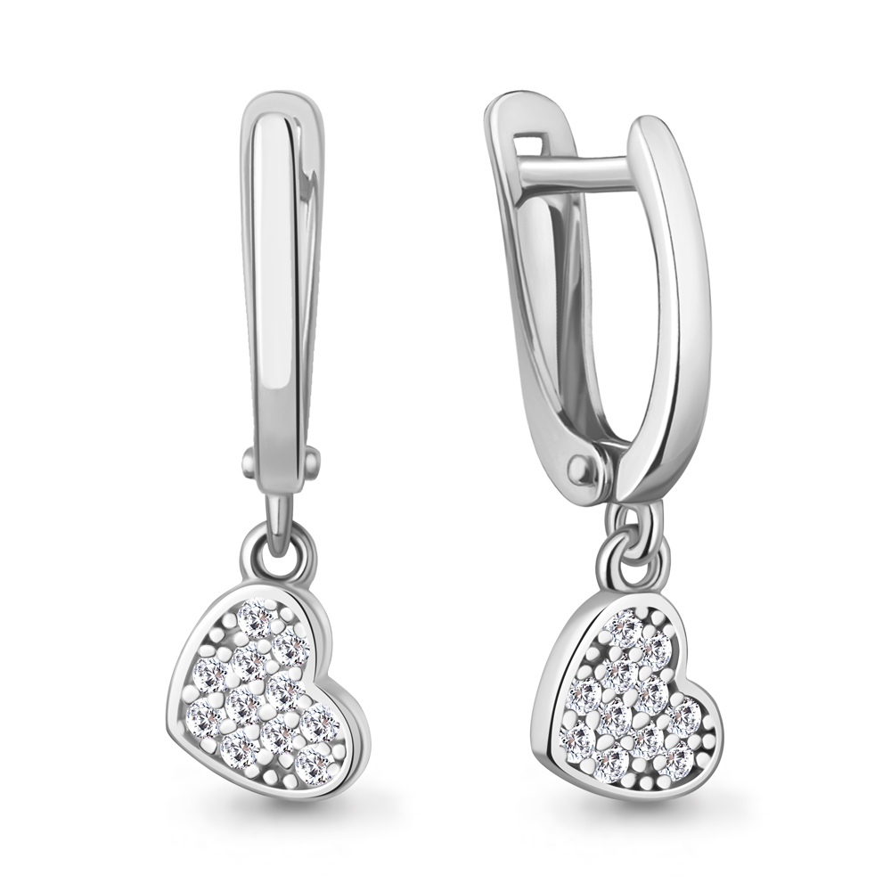 401055А Серьги из Серебра с фианитами