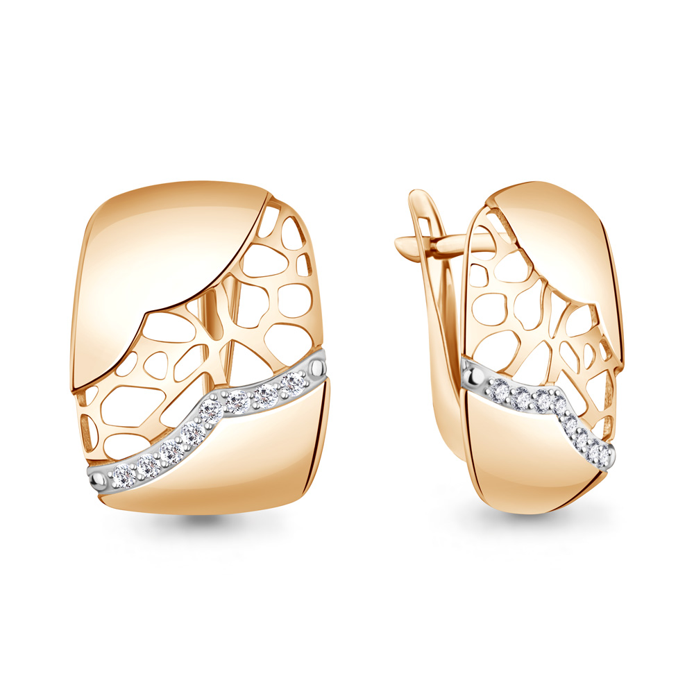 401074 Серьги из Золота с фианитами