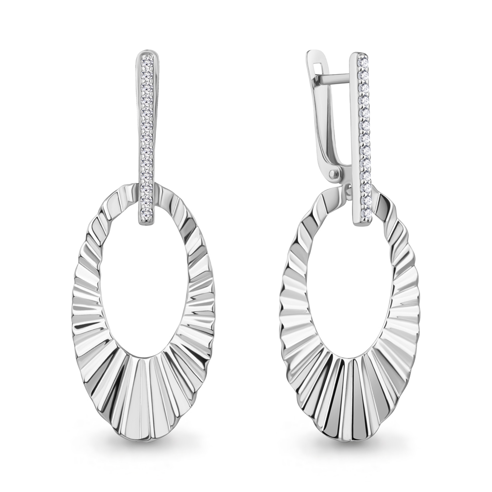 401093А Серьги из Серебра с фианитами