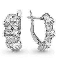 40754А Серьги из серебра с фианитами