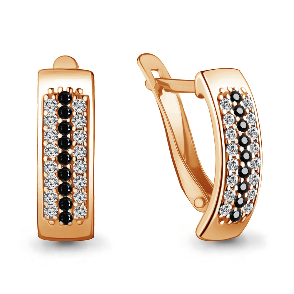 40757Ч Серьги из Золота с нанокристаллами, фианитами