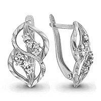 40773А Серьги из Серебра с фианитами