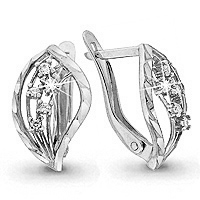 40777А Серьги из Серебра с фианитами
