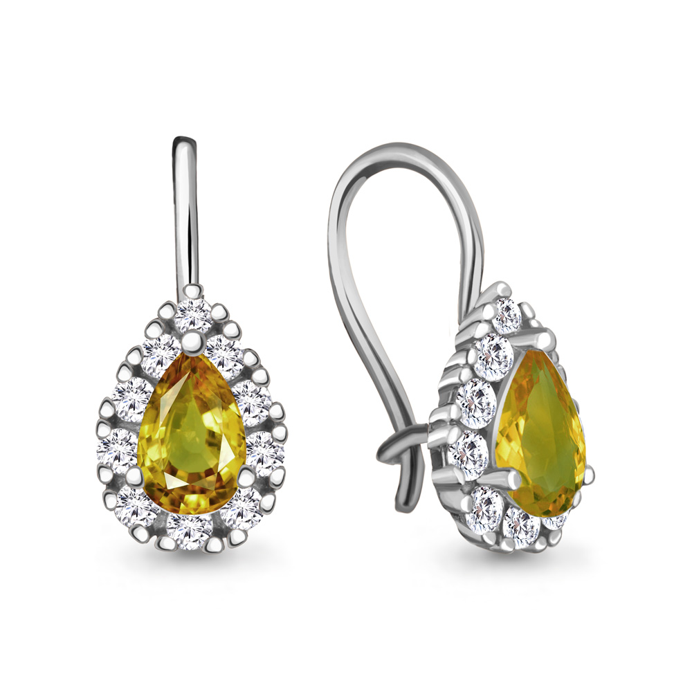 40968Е Серьги из Серебра с фианитами из коллекции "Happy"