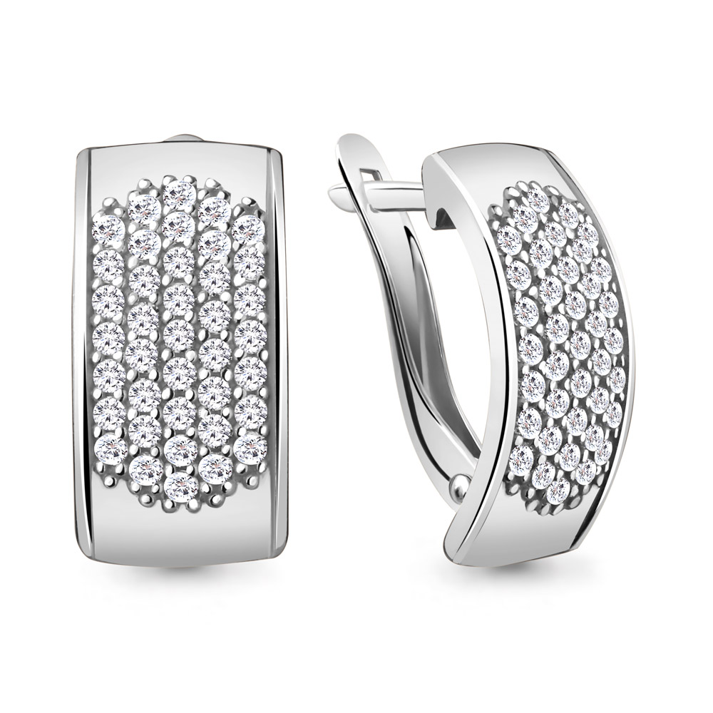 40980А Серьги из Серебра с фианитами
