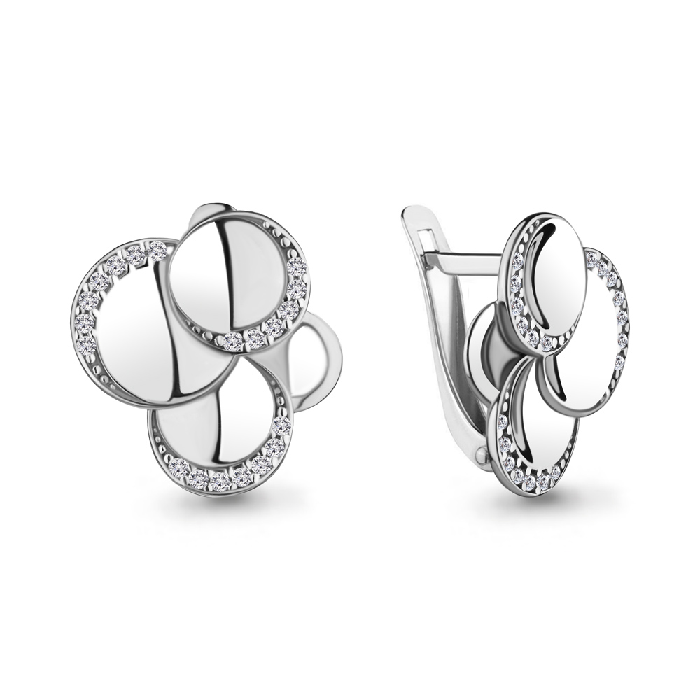 41177А Серьги из Серебра с фианитами