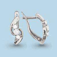 41188А Серьги из Серебра с фианитами