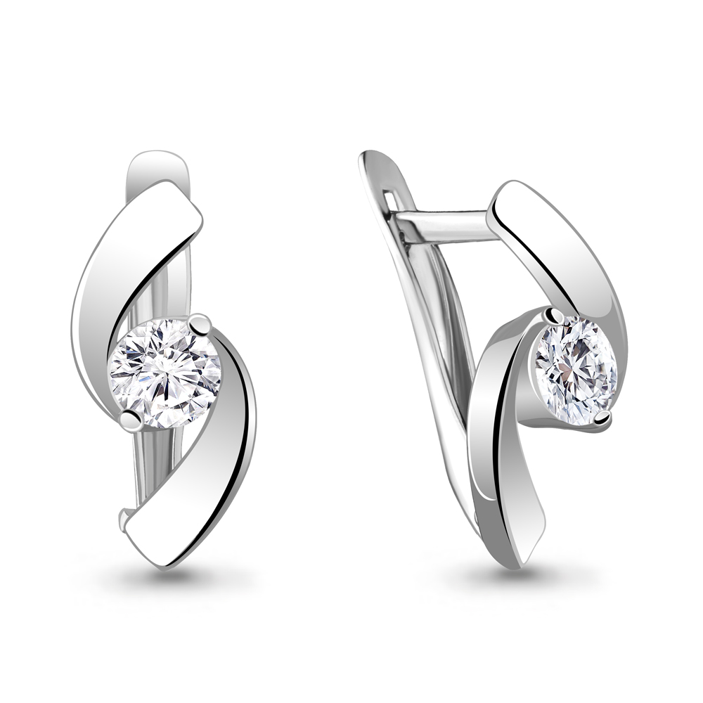 41189А Серьги из Серебра с фианитами