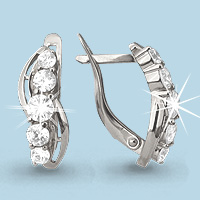 41286А Серьги из Серебра с фианитами