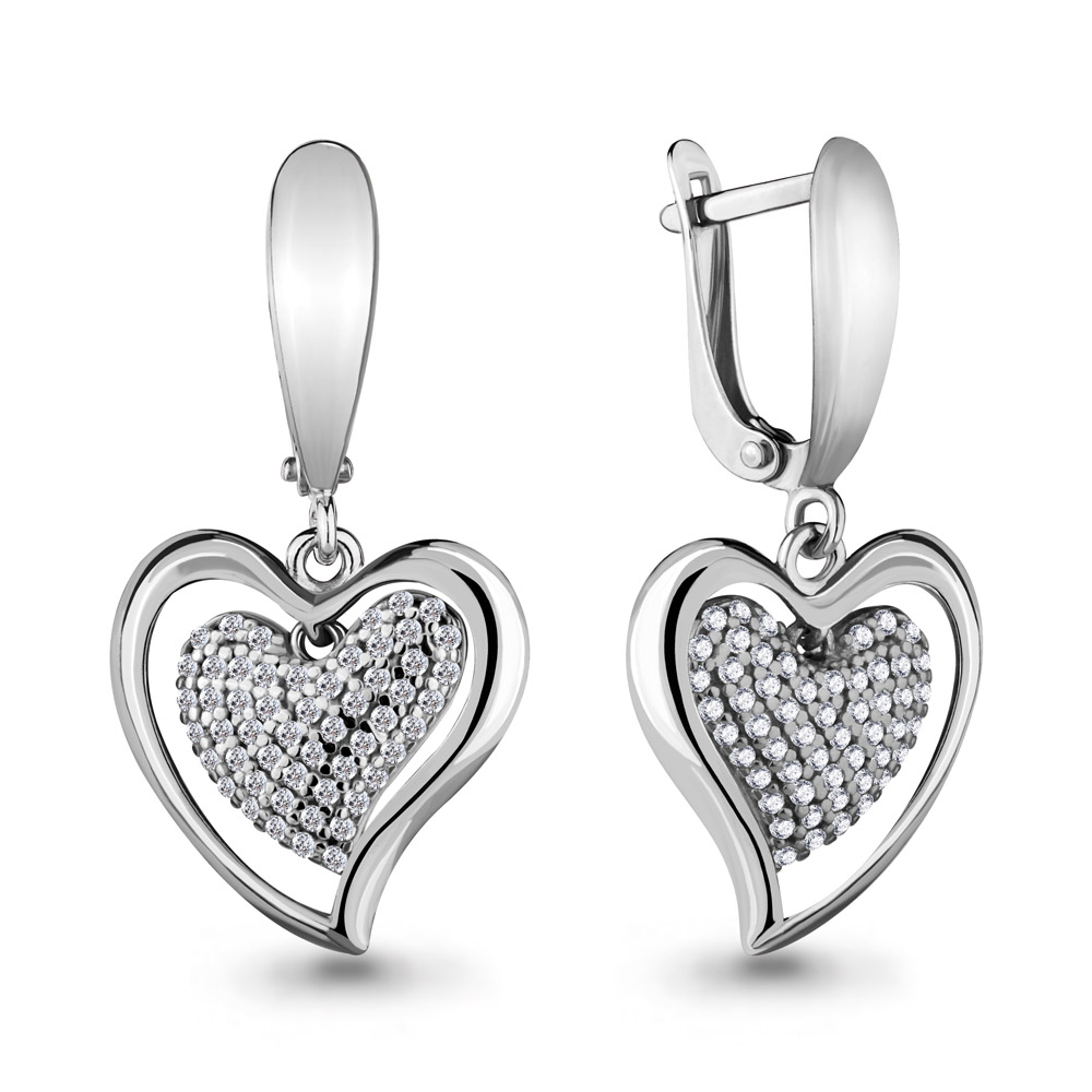 41306А Серьги из Серебра с фианитами