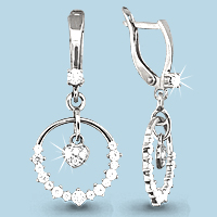 41530А Серьги из Серебра с фианитами