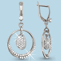41535А Серьги из Серебра с фианитами