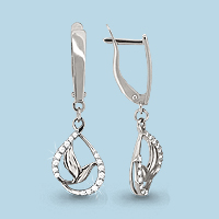 41586А Серьги из Серебра с фианитами