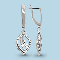 41591А Серьги из Серебра с фианитами