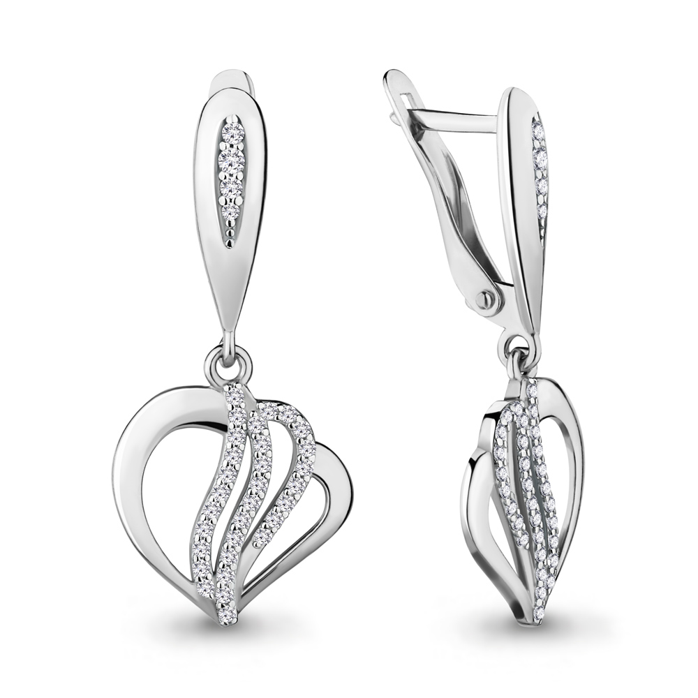 41606А Серьги из Серебра с фианитами