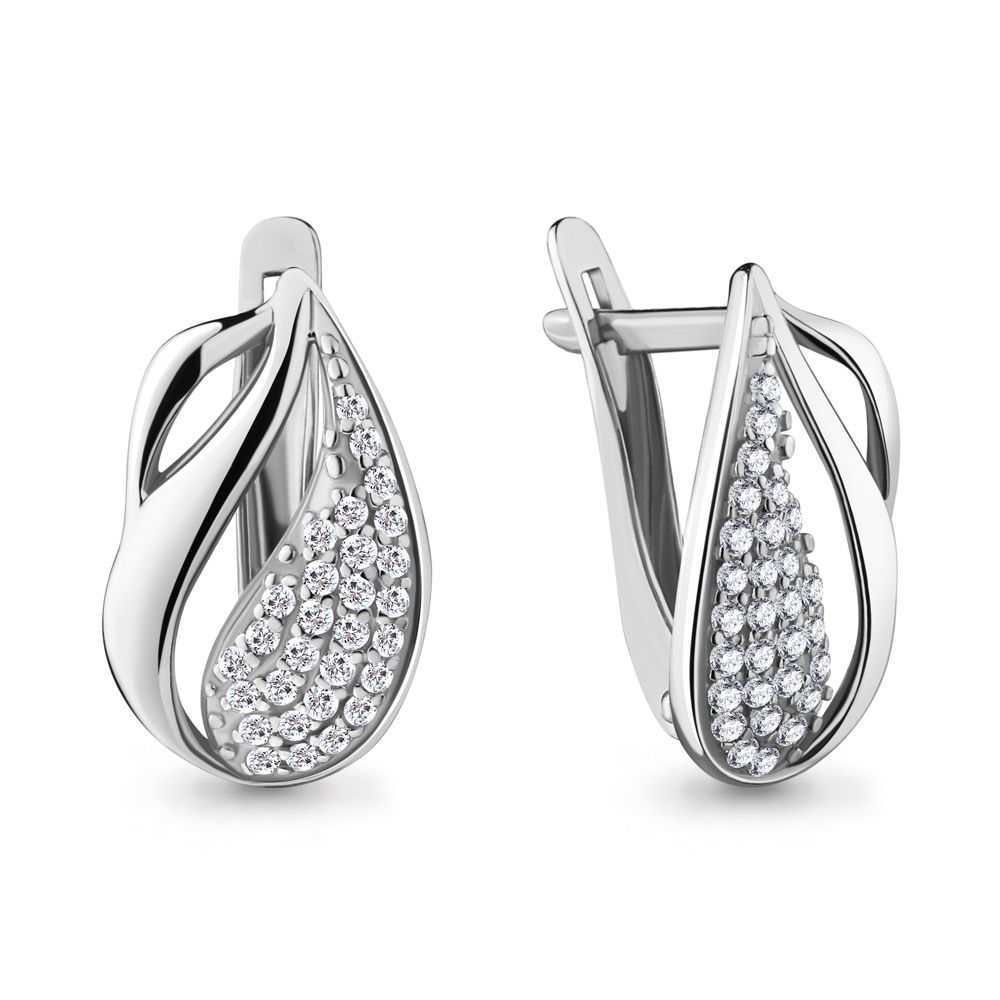 41630А Серьги из Серебра с фианитами