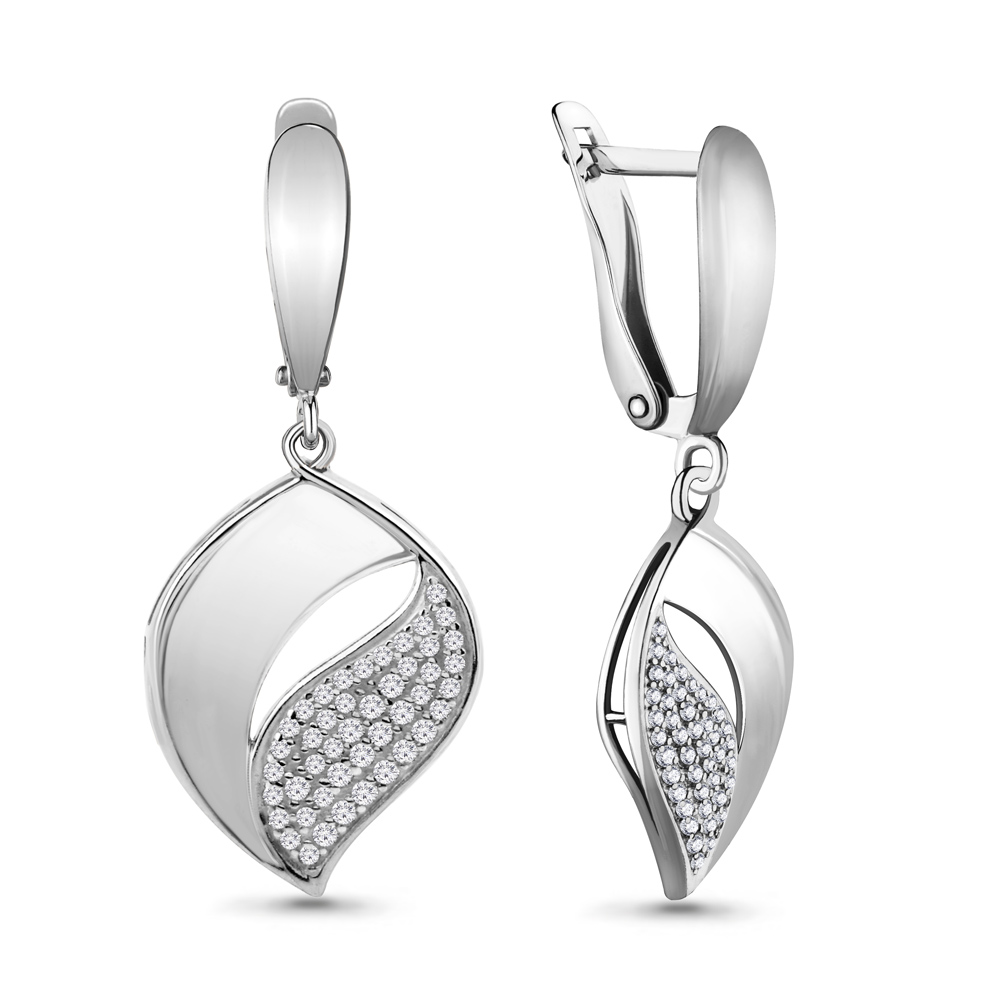 41637А Серьги из Серебра с фианитами