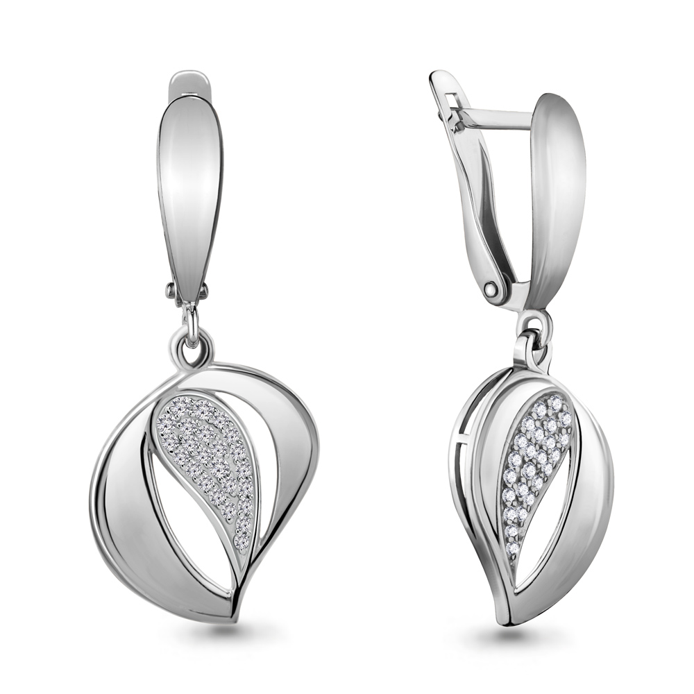 41638А Серьги из Серебра с фианитами