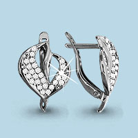 41657А Серьги из Серебра с фианитами