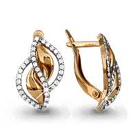 41671А Серьги из Золота с фианитами