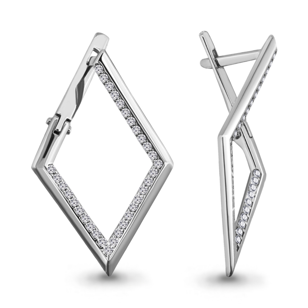 41723А Серьги из Серебра с фианитами