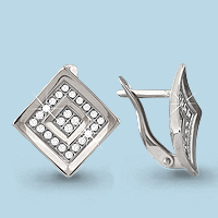 41738А Серьги из Серебра с фианитами