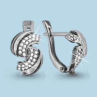 41756А Серьги из Серебра с фианитами