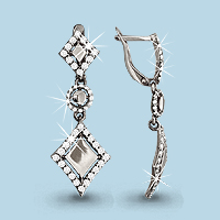 41807А Серьги из Серебра с фианитами