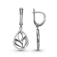 41918А Серьги из Серебра с фианитами