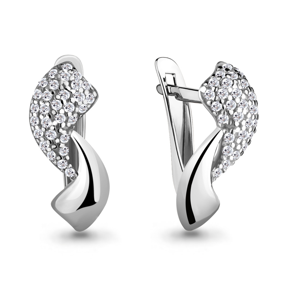 41985А Серьги из Серебра с фианитами