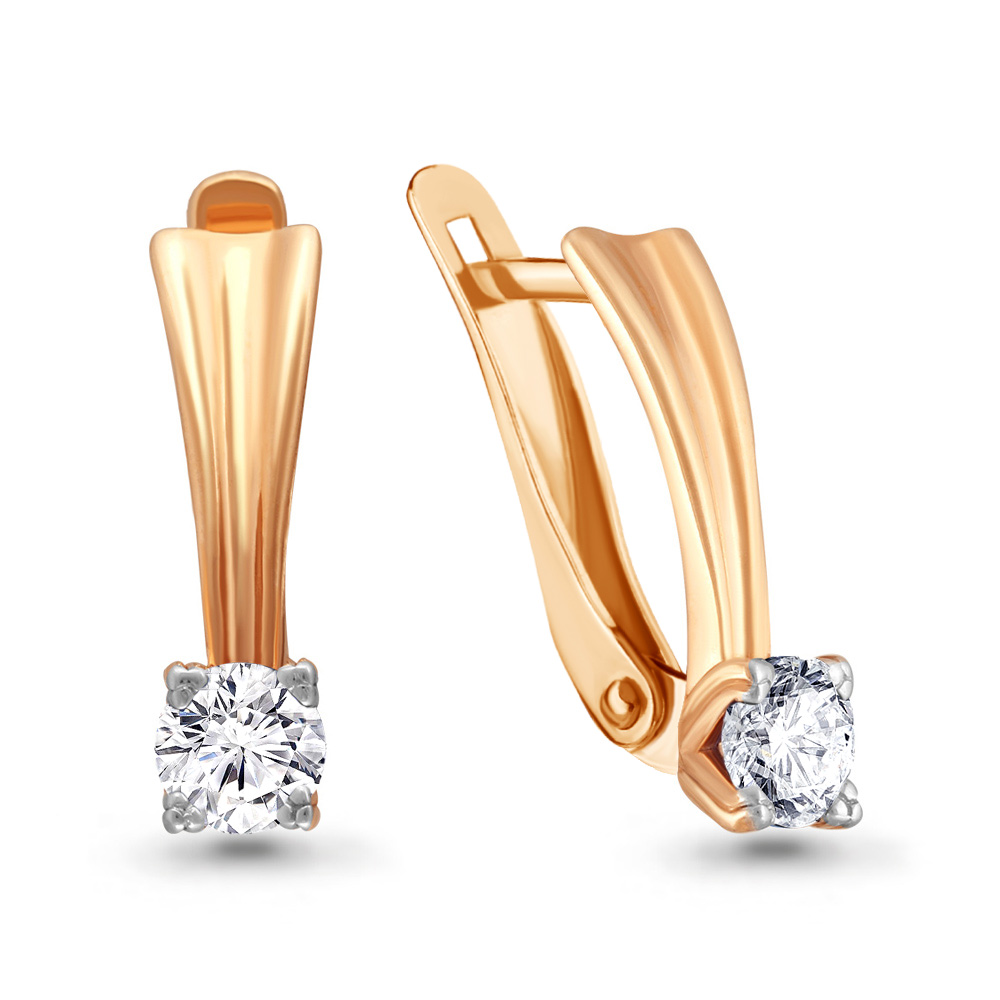 420071 Серьги из Золота с фианитами