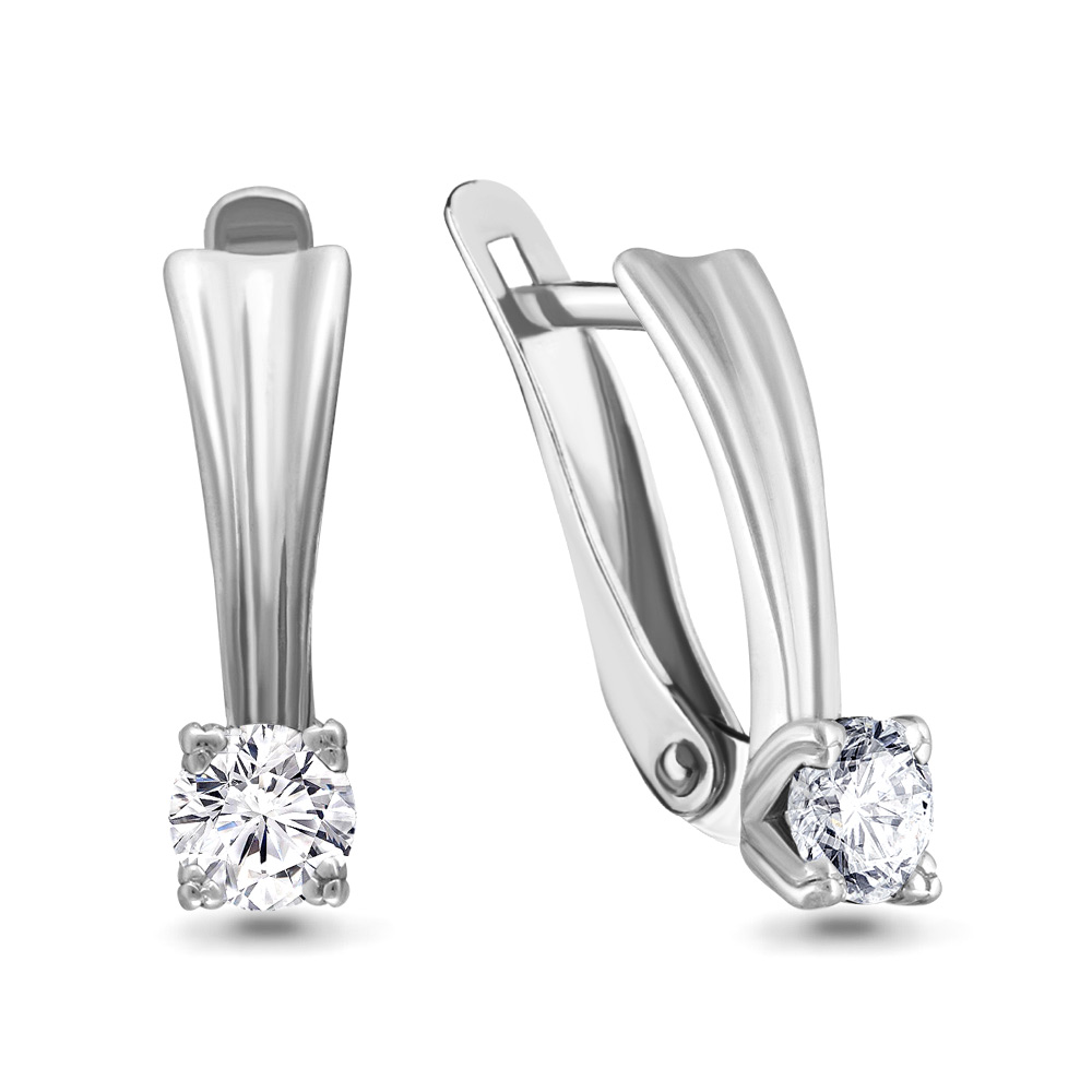 420071 Серьги из Серебра с фианитами