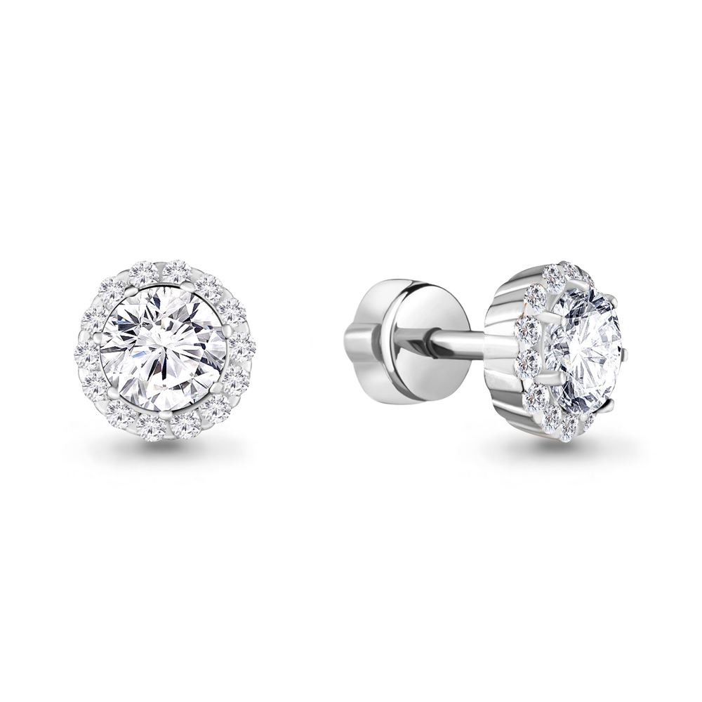 420181А Серьги из Серебра с фианитами