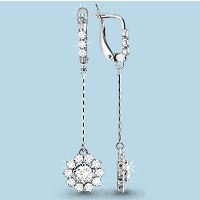 42073 Серьги из Серебра с фианитами