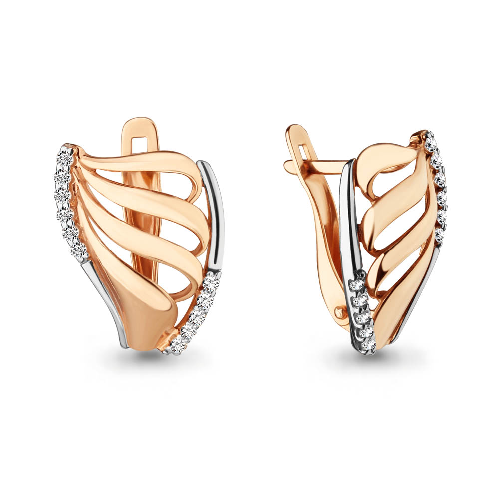 42135А Серьги из Золота с фианитами