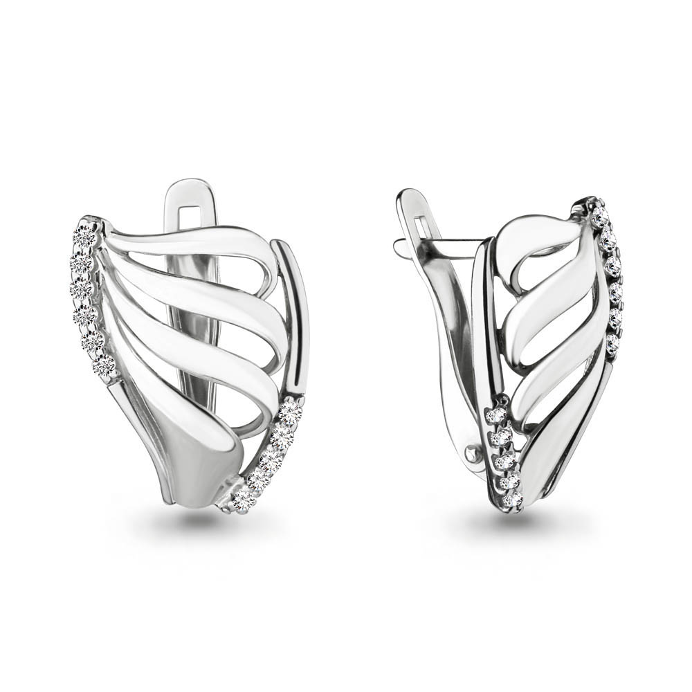 42135А Серьги из Серебра с фианитами