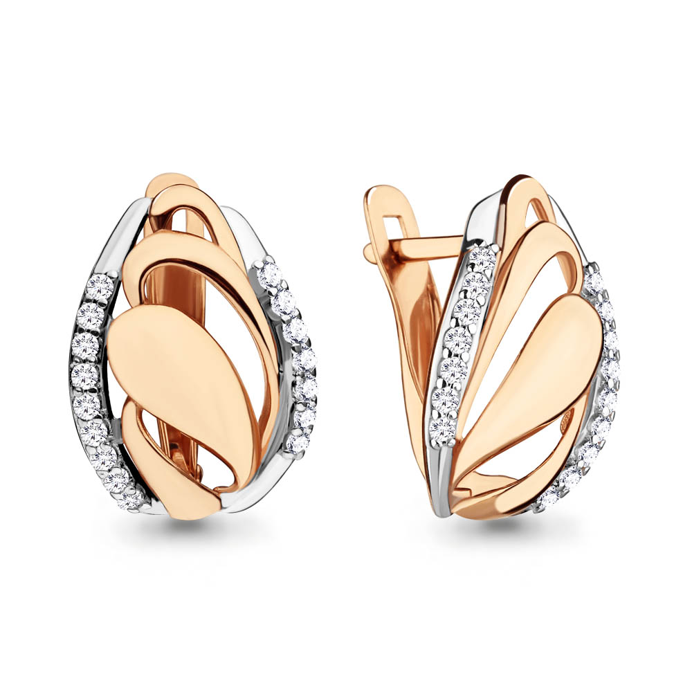 42137А Серьги из Золота с фианитами