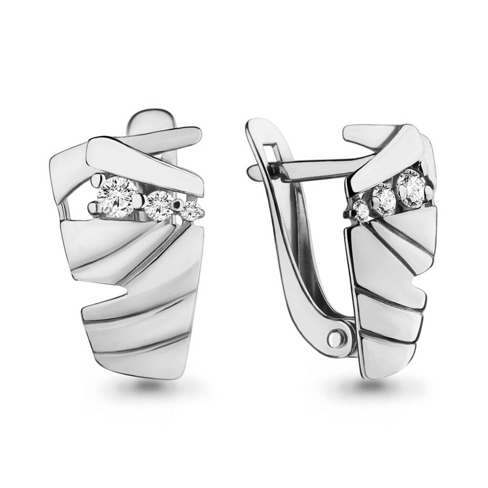 42141А Серьги из Серебра с фианитами
