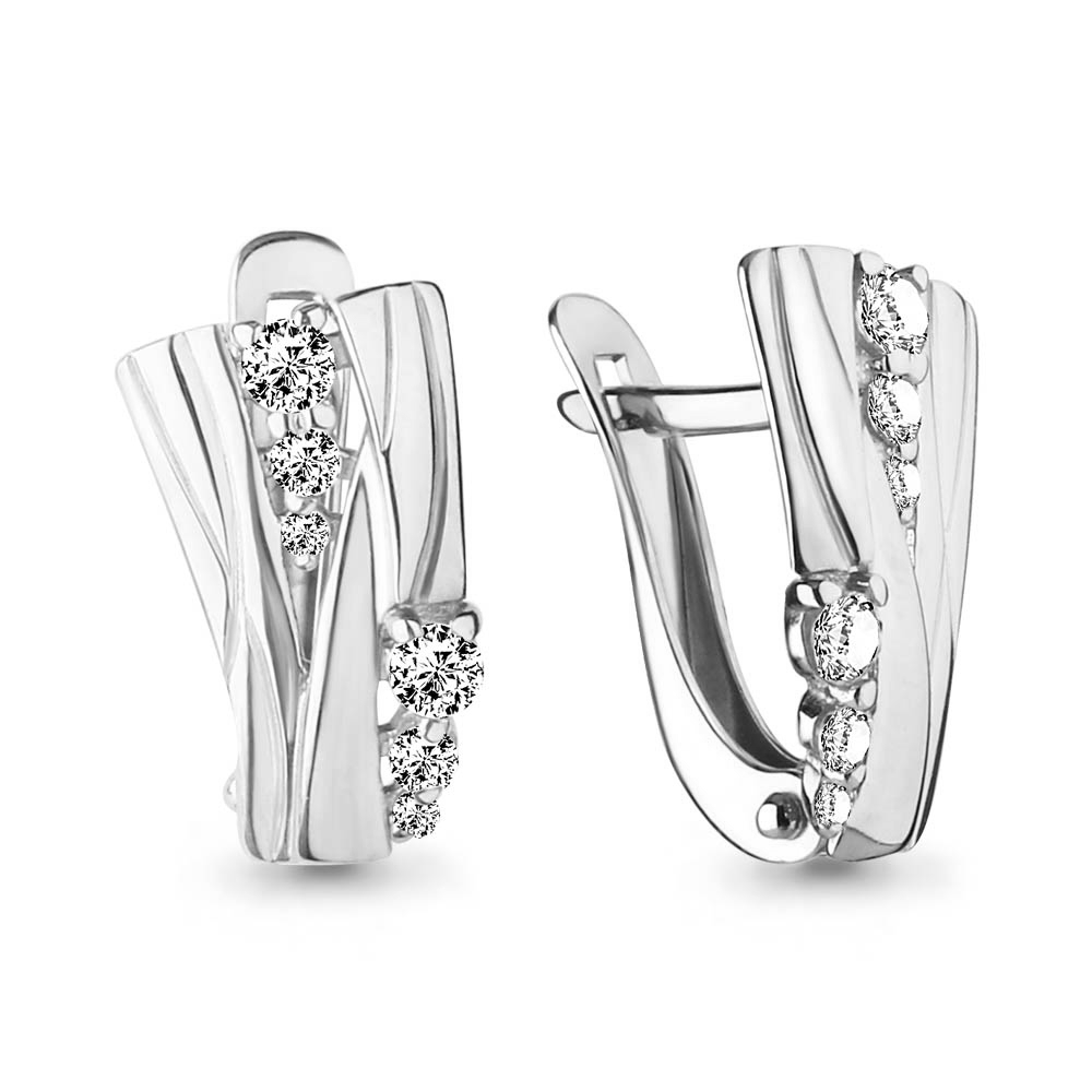 42148А Серьги из Серебра с фианитами