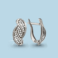 42160А Серьги из Серебра с фианитами