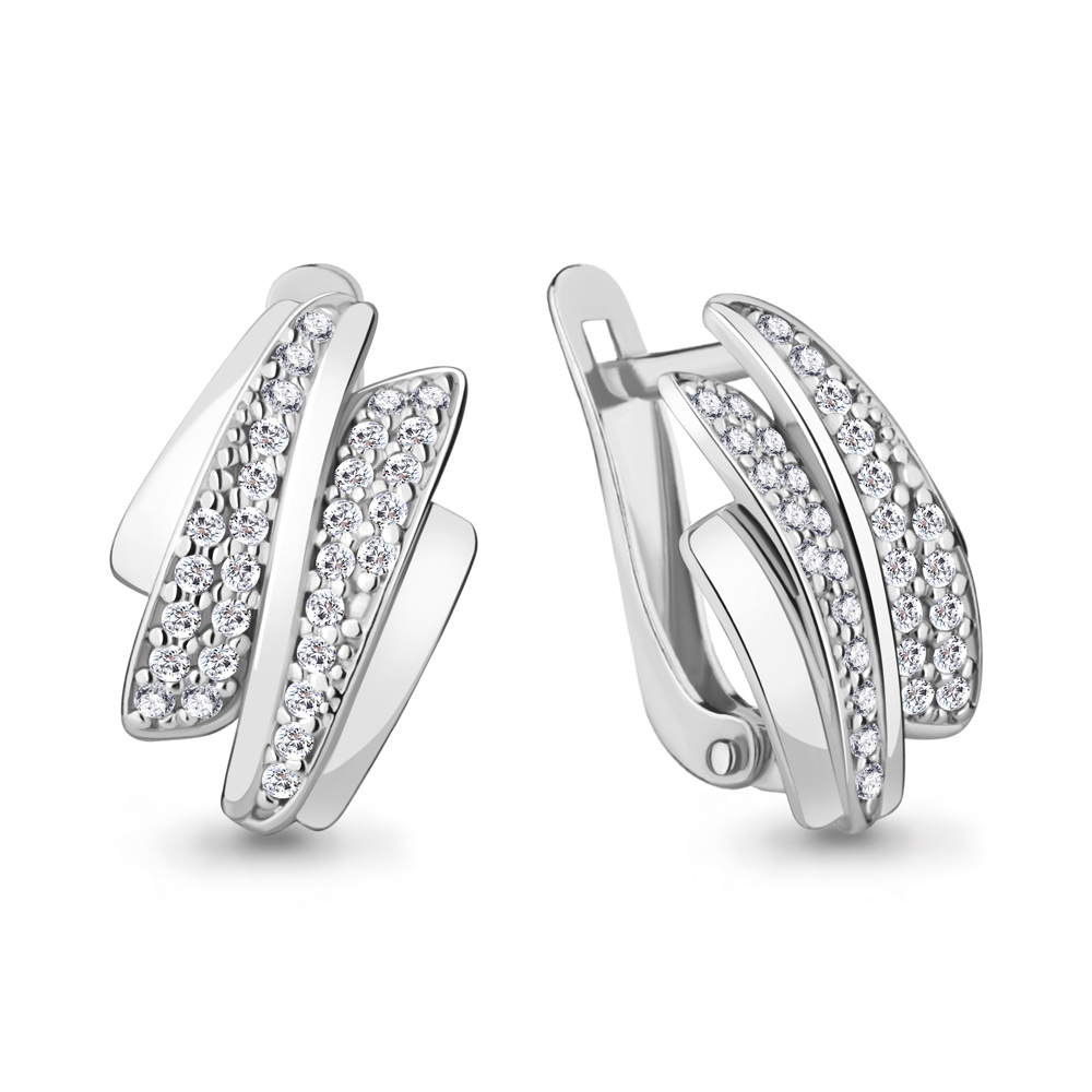 42342А Серьги из Серебра с фианитами